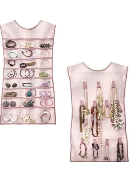 Çift Taraflı Çok Renkli Takı Düzenleyici, Elbise Şeklinde Organizer