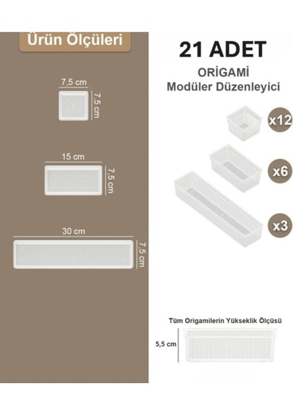 Çok Renkli 21'li Makyaj Düzenleyici Set, Şeffaf ve Kullanışlı Çekmeceli Organizer