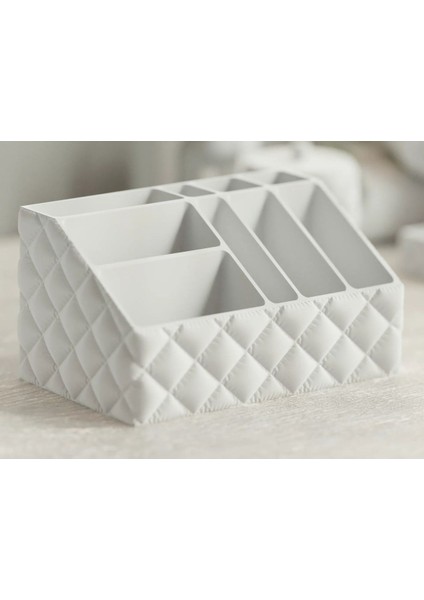 Beyaz Modern Şişme Makyaj Düzenleyici, Dekoratif ve Şık Organizer