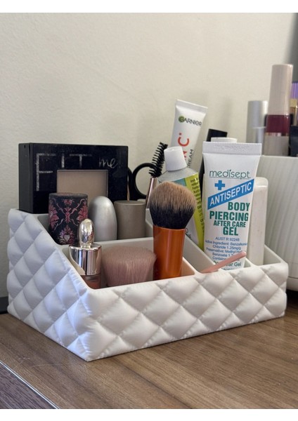 Beyaz Modern Şişme Makyaj Düzenleyici, Dekoratif ve Şık Organizer fiyatları