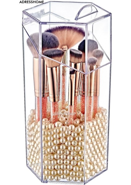 Beyaz Kapaklı Makyaj Fırçası Düzenleyici, Şık ve Kullanışlı Tasarım fiyatları