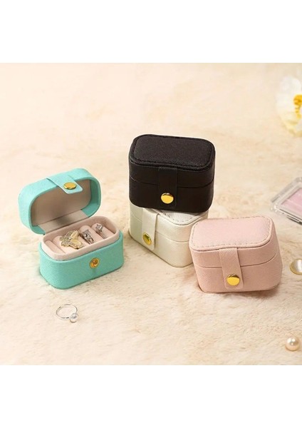 Şık Mini Suni Deri Takı Saklama Kutusu Turkuaz Renk fiyatları