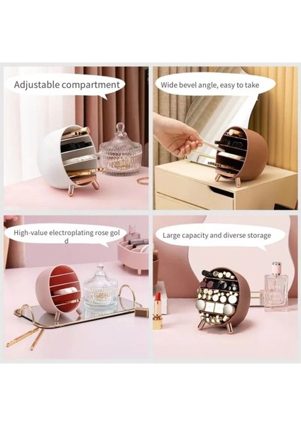 Raflı Bölmeli Masa Üstü Takı ve Cilt Bakım Ürünleri Düzenleyici