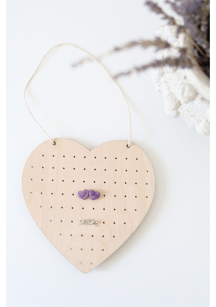 Ahşap Kalpli Takı Düzenleyici, Küpe ve Takı Asmak Için Şık Organizer fiyatları