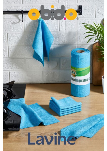 (25 adet) Çok Amaçlı %100 Mikrofiber Temizlik Bezi 25'li Rulo "mavi" 25X25 Kopart Kullan indirimleri