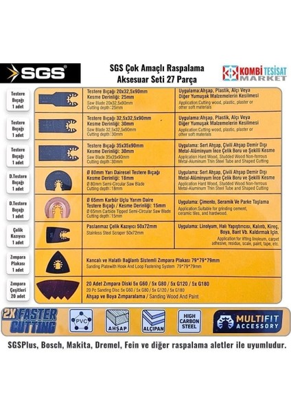 1880 Raspalama Seti 27 Parça fiyatları