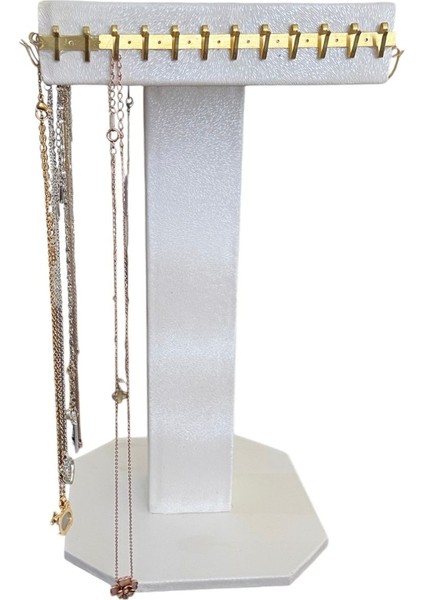 Bej Ayaklı Takı Standı, Şık ve Kullanışlı Ürün Sergileme Çözümü