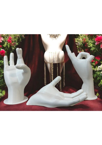 3'lü Dekoratif Takı ve Makyaj Organizer Seti, Beyaz fiyatları