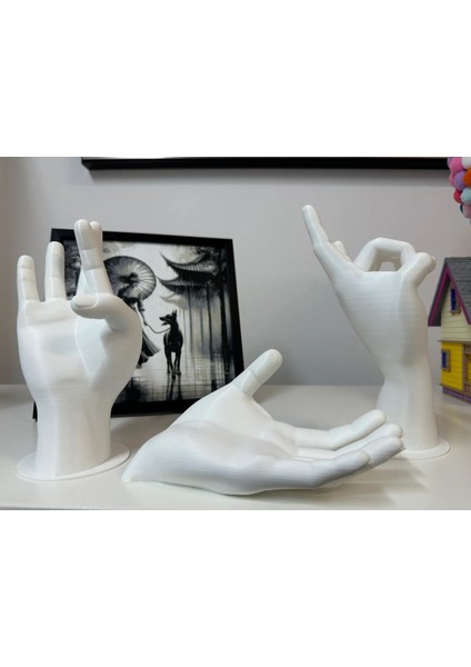 3'lü Dekoratif Takı ve Makyaj Organizer Seti, Beyaz modelleri