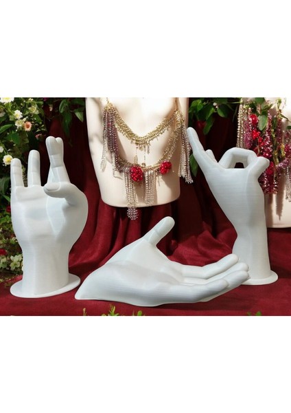 3'lü Dekoratif Takı ve Makyaj Organizer Seti, Beyaz fırsatları