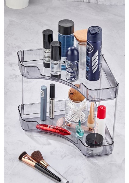 Iki Katlı Çok Amaçlı Makyaj ve Takı Düzenleyici, Turuncu Renkli