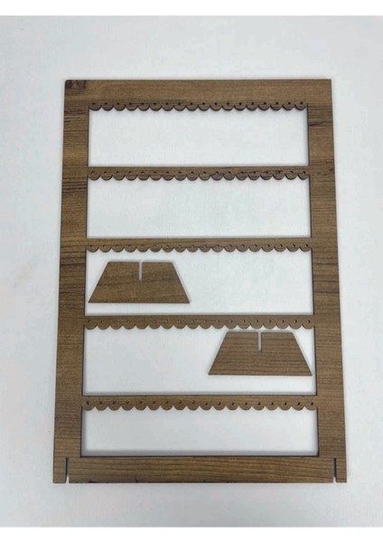 Kahverengi Mdf Dikdörtgen Lazer Kesim Dekoratif Takı Küpe Standı modelleri