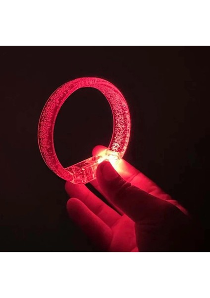 Kırmızı LED Işıklı Baskı Yapılabilen Pilli Bileklik Bilezik 1,5 cm Genişlik