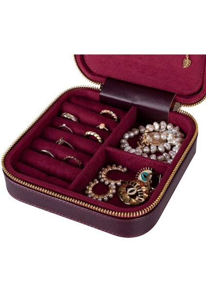 Şık Deri Seyahat Takı Organizer Kutusu, Mücevher Düzenleyici, Küpe ve Kolye Saklama indirimleri