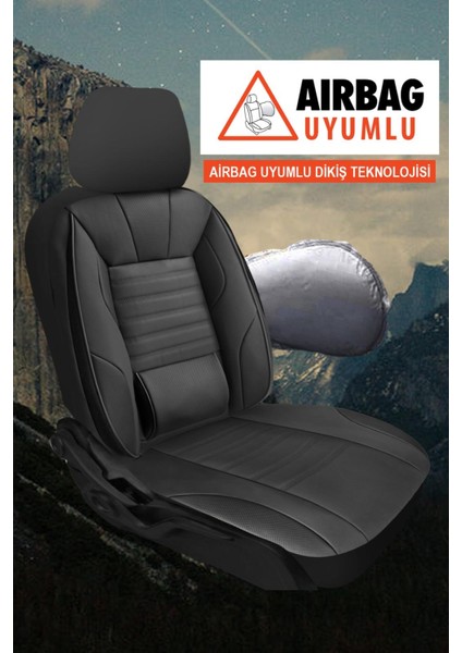 Tofaş Serçe Stone Deri Siyah Oto Koltuk Kılıfı - Üniversal 5 Koltuk Tam Set modelleri