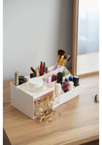 Iki Bölmeli Dolap Içi Çekmece Düzenleyici, Makyaj ve Takı Organizeri fiyatları