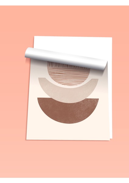 Çerçevesiz Poster, Bej Renkli Modern Formlar Abstrakt Çizim, Salon Dekoru Poster No: 107958 fiyatları