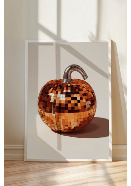 Beyaz Çerçeveli Tablo, Şeffaf Küre Içinde Portakal Yansıması, Mutfak Dekoru Poster No: 109434 modelleri