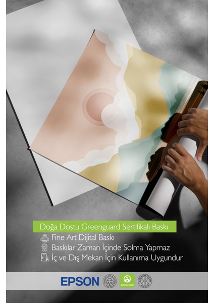 Siyah Çerçeveli Tablo, Turuncu Dağ Manzarası Minimal Çizim, Yatak Odası Dekoru Poster No: 107955
