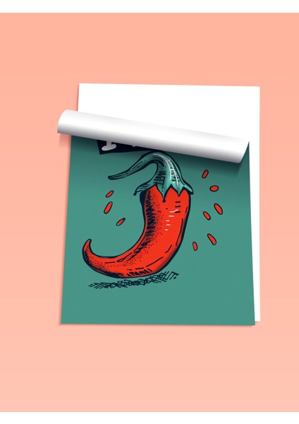 Çerçevesiz Poster, Acı Biber Ile Mizahi Çizim – I’m Hot, Genç Odası Dekoru Poster No: 108015 fiyatları