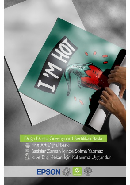 Çerçevesiz Poster, Acı Biber Ile Mizahi Çizim – I’m Hot, Genç Odası Dekoru Poster No: 108015 indirimleri