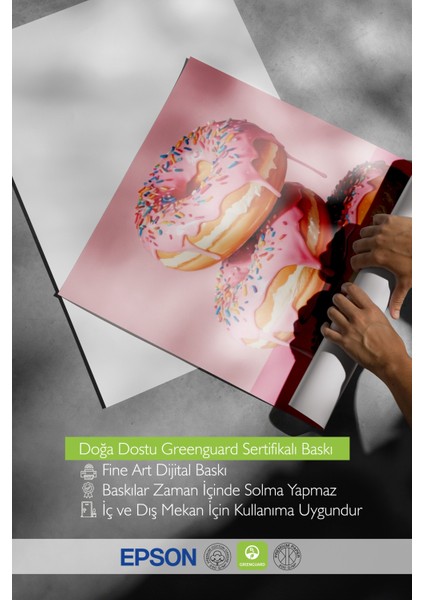 Beyaz Çerçeveli Tablo, Donut Kulesi Mizahi Çizim, Genç Odası Dekoru Poster No: 109483