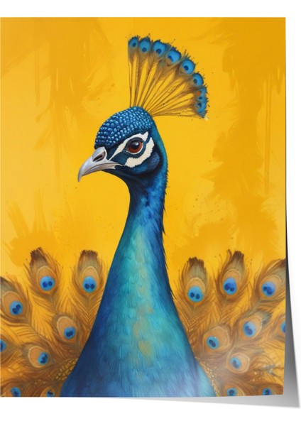 Çerçevesiz Poster, Tavus Kuşu Portresi, Salon Dekoru Poster No: 109392