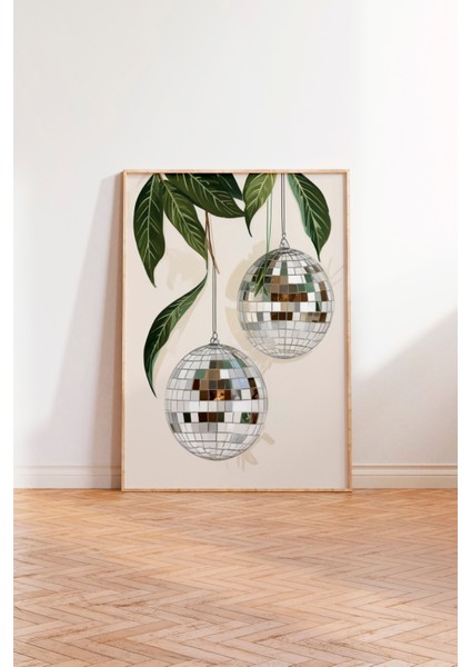 Ahşap Çerçeveli Tablo, Disko Toplu Bitki Kombinasyonu, Salon Dekoru Poster No: 109519 modelleri