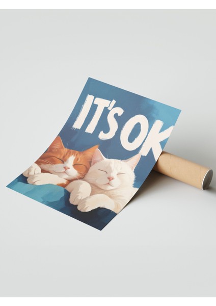 Çerçevesiz Poster, It’s Ok Tipografik Mizahi Tasarım, Genç Odası Dekoru Poster No: 109689 modelleri