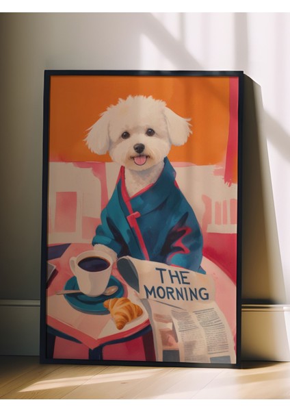 Siyah Çerçeveli Tablo, Takım Elbiseli Köpek Portresi, Ofis Dekoru Poster No: 109693 fiyatları