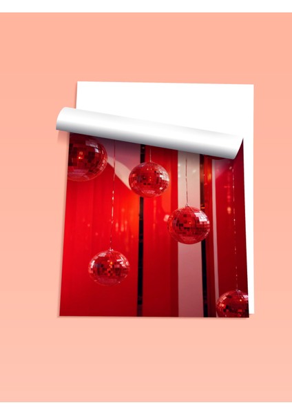 Çerçevesiz Poster, Kırmızı Cam Küreler Soyut Çizim, Salon Dekoru Poster No: 109661 fiyatları