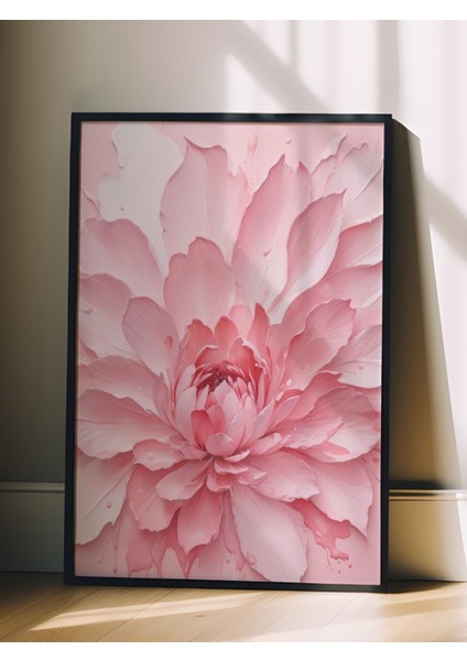 Siyah Çerçeveli Tablo, Fırça Darbeleri Soyut Sanat – Pembe Tonlar, Salon Dekoru Poster No: 109399 fiyatları