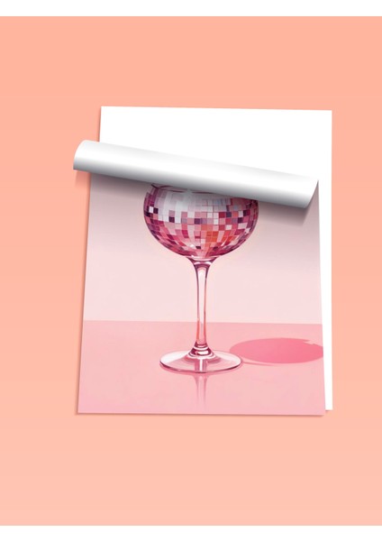 Çerçevesiz Poster, Pembe Kadehte Kristal Detaylı Çizim, Mutfak Dekoru Poster No: 109534 fiyatları