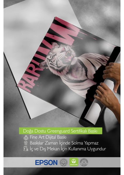 Çerçevesiz Poster, Tipografi ve Kaplan Kombinasyonu, Genç Odası Dekoru Poster No: 109642 indirimleri