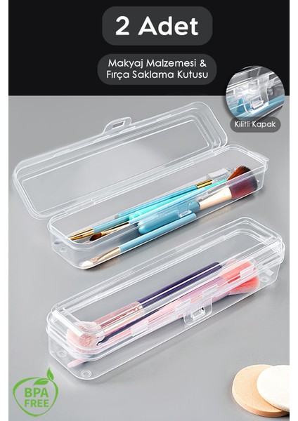 Şeffaf 2'li Taşınabilir Makyaj ve Fırça Düzenleyici, Çok Amaçlı Kullanım