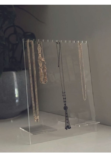Şeffaf Pleksi Büyük Takı ve Mücevher Standı 30X20 cm