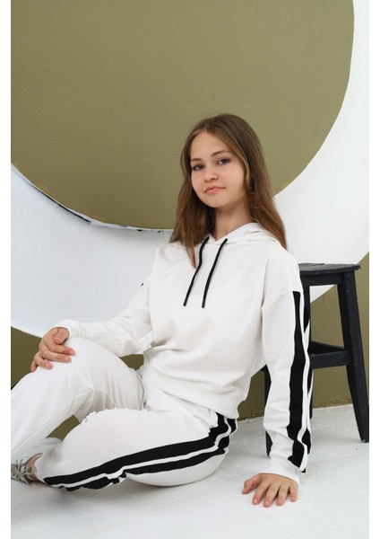 Kız Çocuk %100 Pamuk Kapüşonlu Alt&üst Eşofman TAKIMI-EŞT-0025 indirimleri