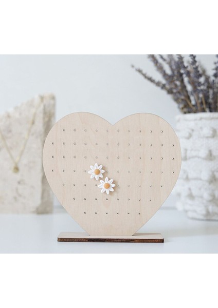 Ahşap Kalpli Takı Düzenleyici, Küpe ve Takı Asmak Organizer, Şık ve Sade Tasarım fiyatları