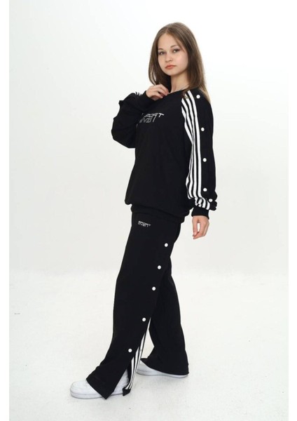 Unisex Çocuk 2 Iplik Çıtçıtlı Alt&üst Eşofman Takımı %100 Pamuk Rahat KALIP-299-EŞT-0006 modelleri