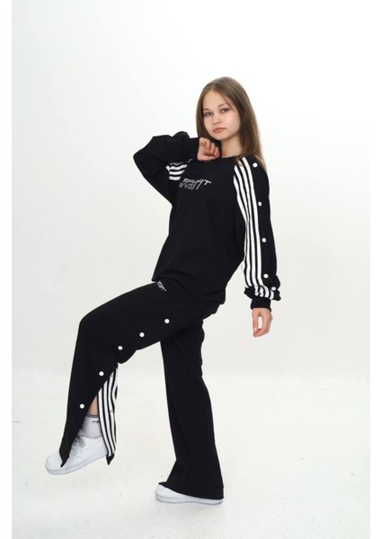 Unisex Çocuk 2 Iplik Çıtçıtlı Alt&üst Eşofman Takımı %100 Pamuk Rahat KALIP-299-EŞT-0006 fırsatları