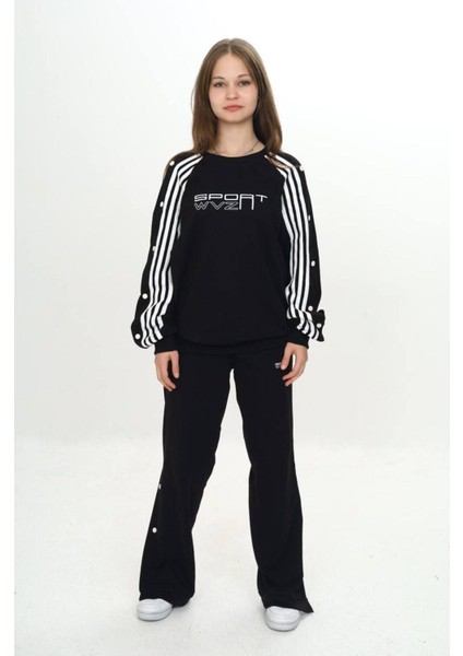 Unisex Çocuk 2 Iplik Çıtçıtlı Alt&üst Eşofman Takımı %100 Pamuk Rahat KALIP-299-EŞT-0006 indirimleri