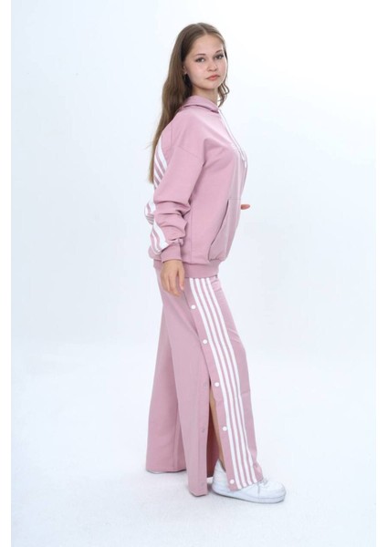 Unisex Çocuk %100 Pamuk Kapüşonlu ve Çıtçıtşı Oversize Alt&üst Trend Eşofman TAKIMI-302-EŞT-0008 modelleri