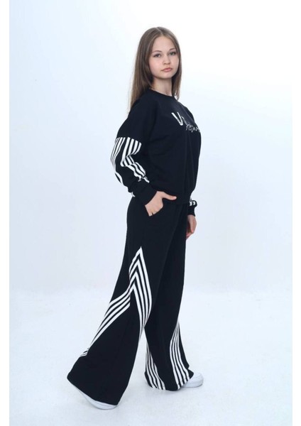 Kız Çocuk %100 Pamuk Şeritli Oversize 2 Iplik Alt&üst Eşofman TAKIMI-305-EŞT-0009 fiyatları