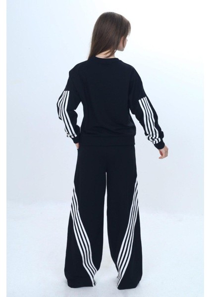 Kız Çocuk %100 Pamuk Şeritli Oversize 2 Iplik Alt&üst Eşofman TAKIMI-305-EŞT-0009 fırsatları