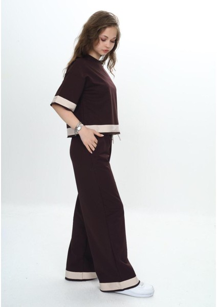 Kız Çocuk %100 Pamuk Kısa Kollu Garnili Truvakar Kol 2 Iplik Alt&üst Eşofman TAKIMI-285-EŞT-0011 fırsatları