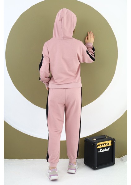 Kız Çocuk %100 Pamuk Kapüşonlu Alt&üst Eşofman TAKIMI-EŞT-0025 indirimleri