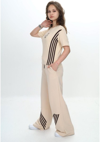 Kız Çocuk Ikili Alt&üst Takım- Pantolon & Kısa Kollu Tişört – %100 PAMUK-EŞT-0030 fiyatları