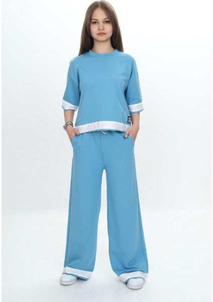 Kız Çocuk %100 Pamuk Kısa Kollu Garnili Truvakar Kol 2 Iplik Alt&üst Eşofman TAKIMI-285-EŞT-0011 fiyatları