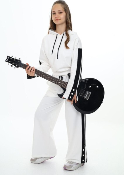 Kız Çocuk %100 Pamuk Kapüşonlu Uzun Kol Oversize Alt&üst Eşofman TAKIMI-EŞT-0020 indirimleri