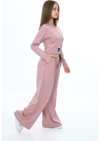 Kız Çocuk Pamuk Croplu Uzun Kol Alt-Üst TAKIM-EŞT-0028 fırsatları